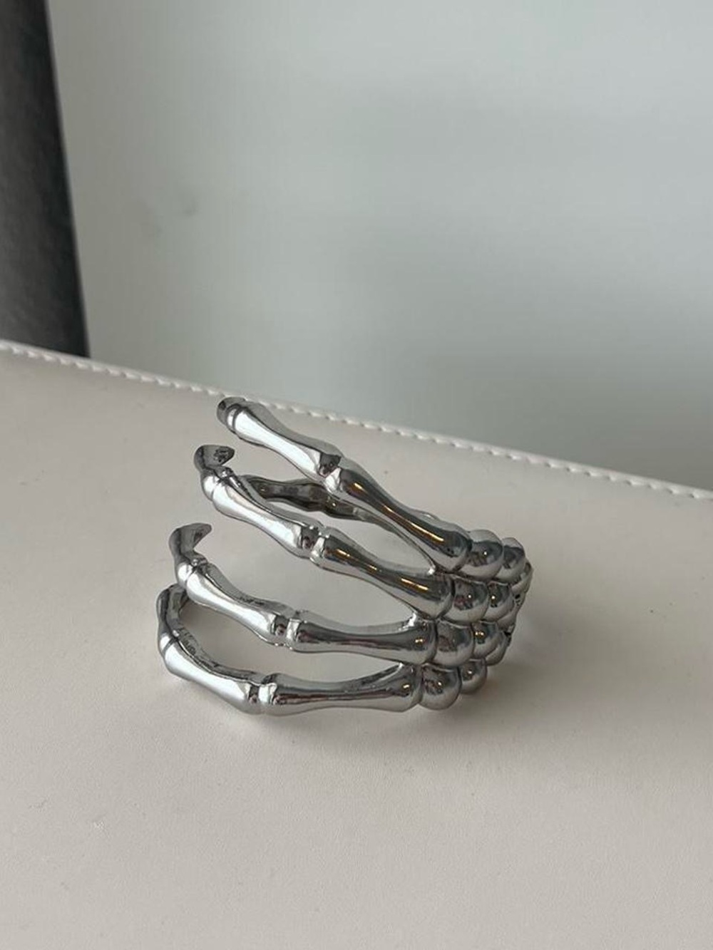 Silver Skeleton Hand Cuff Bracelet